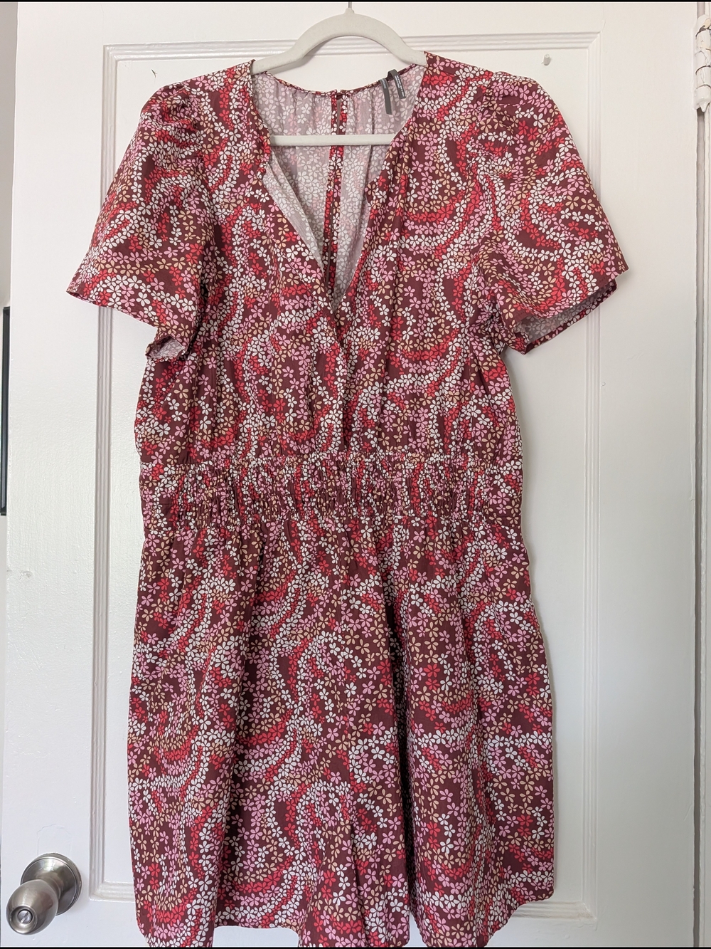 Anthropologie Somerset Poplin Romper Red Floral